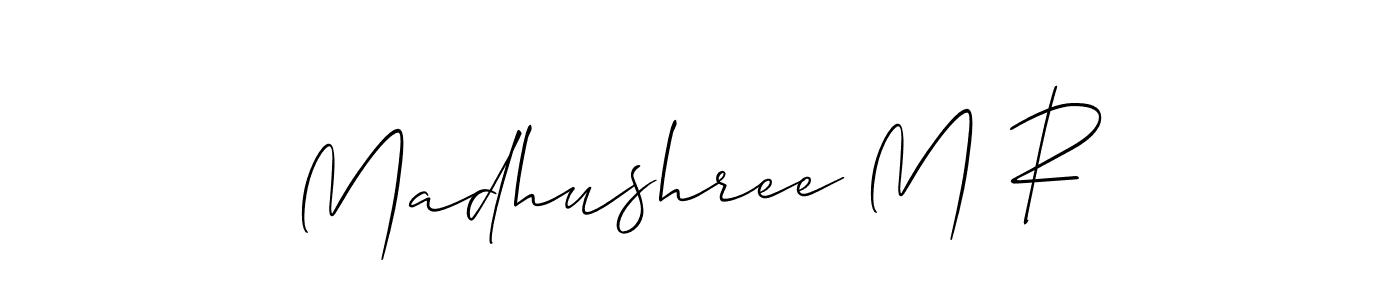 How to Draw Madhushree M R signature style? Allison_Script is a latest design signature styles for name Madhushree M R. Madhushree M R signature style 2 images and pictures png