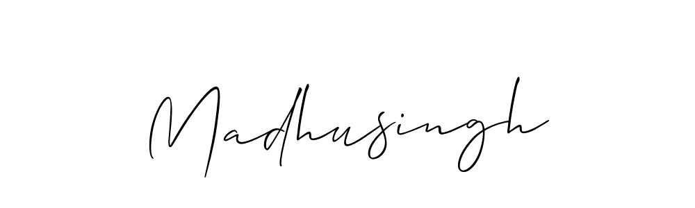 Use a signature maker to create a handwritten signature online. With this signature software, you can design (Allison_Script) your own signature for name Madhusingh. Madhusingh signature style 2 images and pictures png