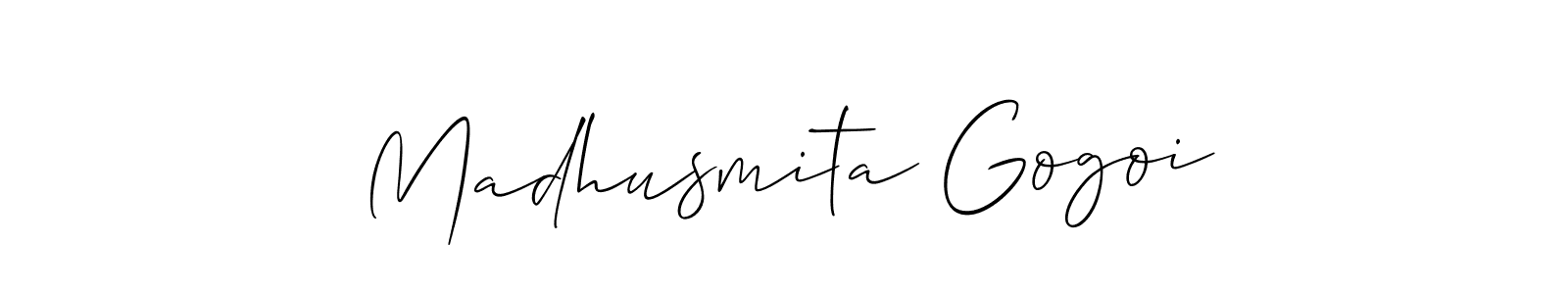 Create a beautiful signature design for name Madhusmita Gogoi. With this signature (Allison_Script) fonts, you can make a handwritten signature for free. Madhusmita Gogoi signature style 2 images and pictures png