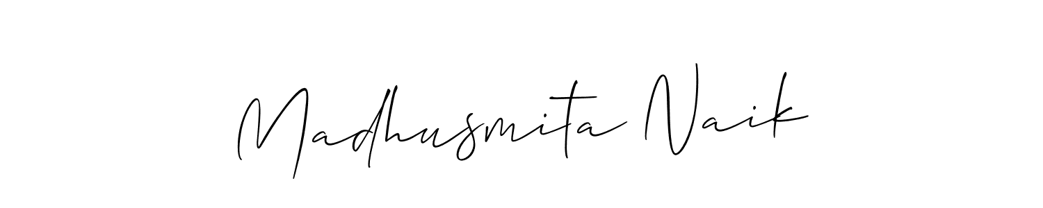 Use a signature maker to create a handwritten signature online. With this signature software, you can design (Allison_Script) your own signature for name Madhusmita Naik. Madhusmita Naik signature style 2 images and pictures png