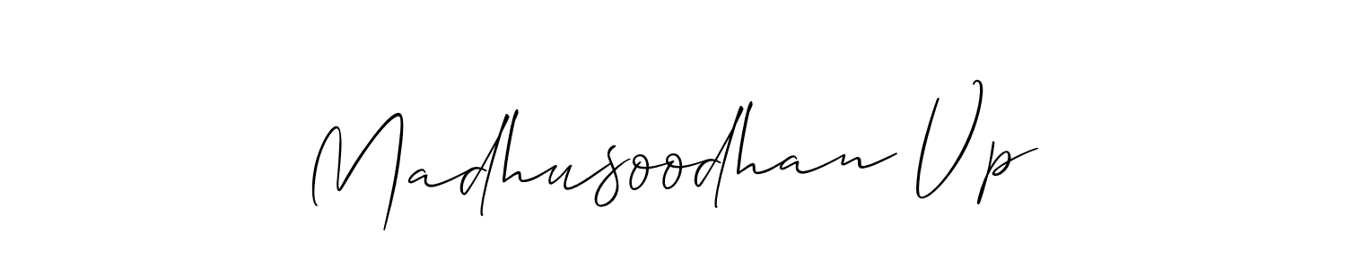 Design your own signature with our free online signature maker. With this signature software, you can create a handwritten (Allison_Script) signature for name Madhusoodhan Vp. Madhusoodhan Vp signature style 2 images and pictures png