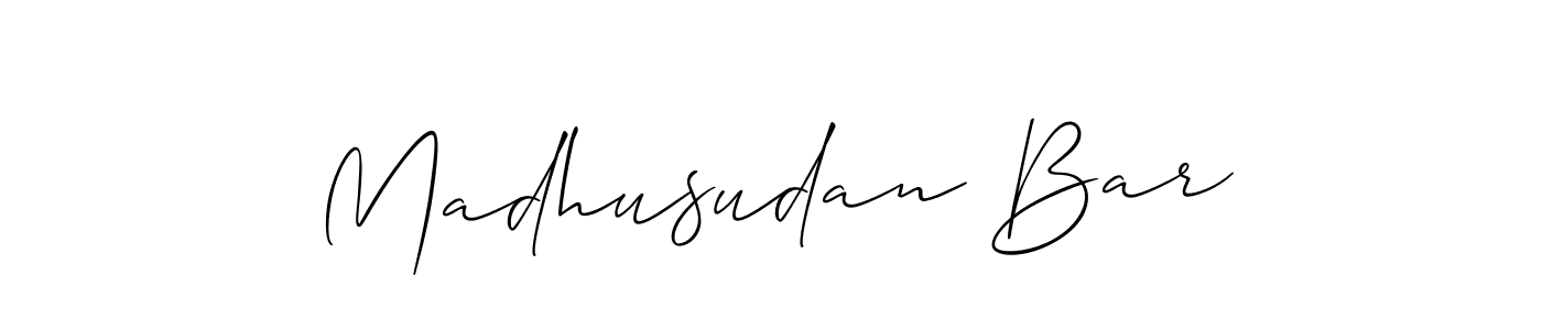 Madhusudan Bar stylish signature style. Best Handwritten Sign (Allison_Script) for my name. Handwritten Signature Collection Ideas for my name Madhusudan Bar. Madhusudan Bar signature style 2 images and pictures png