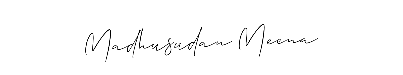 It looks lik you need a new signature style for name Madhusudan Meena. Design unique handwritten (Allison_Script) signature with our free signature maker in just a few clicks. Madhusudan Meena signature style 2 images and pictures png