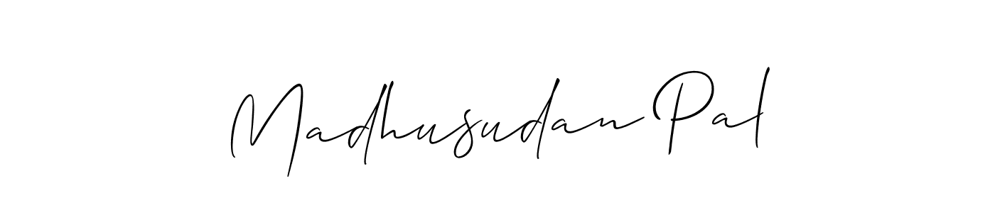 Also You can easily find your signature by using the search form. We will create Madhusudan Pal name handwritten signature images for you free of cost using Allison_Script sign style. Madhusudan Pal signature style 2 images and pictures png