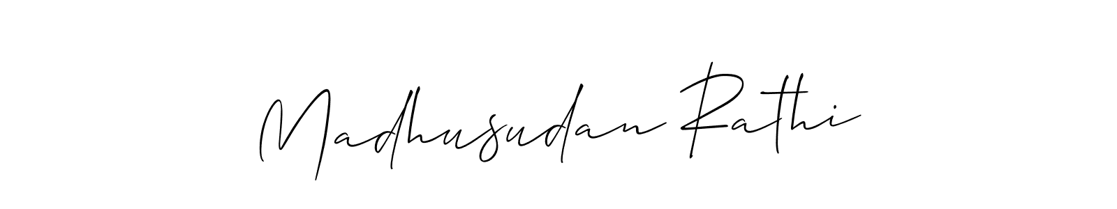 Use a signature maker to create a handwritten signature online. With this signature software, you can design (Allison_Script) your own signature for name Madhusudan Rathi. Madhusudan Rathi signature style 2 images and pictures png