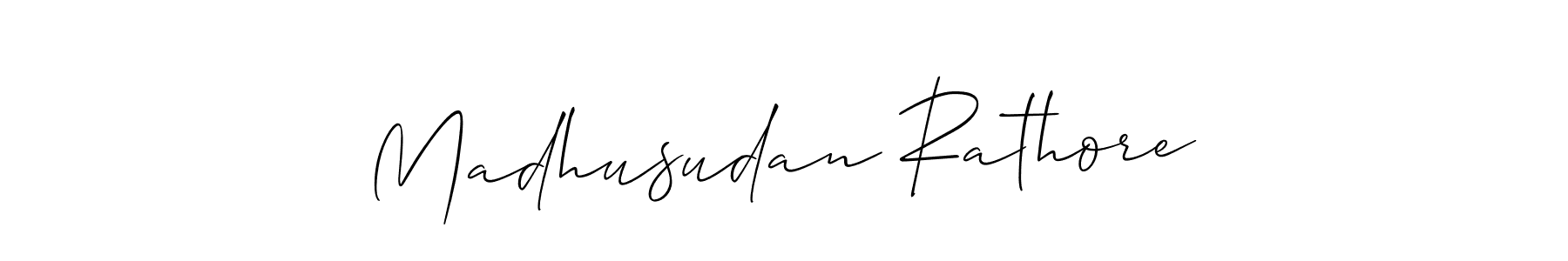 Madhusudan Rathore stylish signature style. Best Handwritten Sign (Allison_Script) for my name. Handwritten Signature Collection Ideas for my name Madhusudan Rathore. Madhusudan Rathore signature style 2 images and pictures png