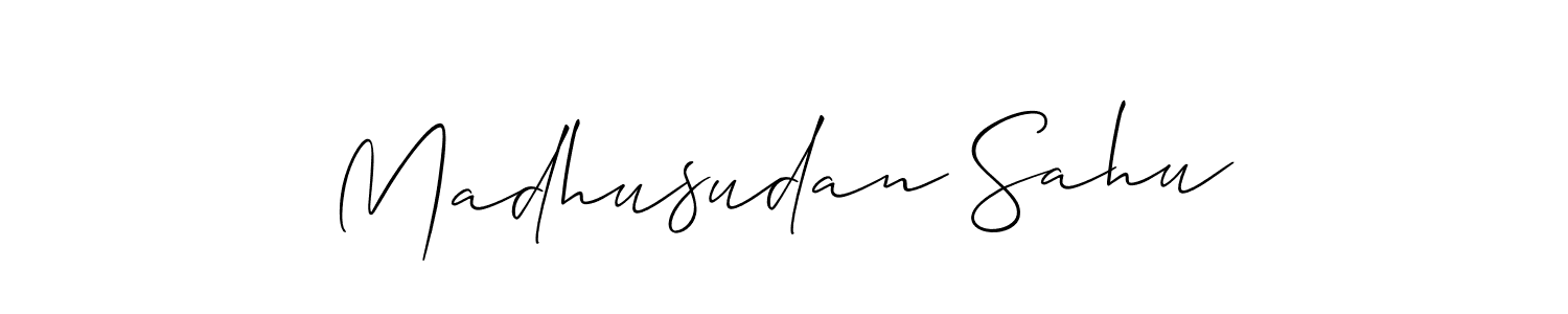 The best way (Allison_Script) to make a short signature is to pick only two or three words in your name. The name Madhusudan Sahu include a total of six letters. For converting this name. Madhusudan Sahu signature style 2 images and pictures png