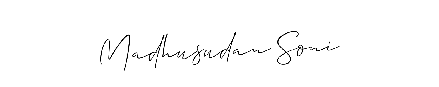 How to Draw Madhusudan Soni signature style? Allison_Script is a latest design signature styles for name Madhusudan Soni. Madhusudan Soni signature style 2 images and pictures png