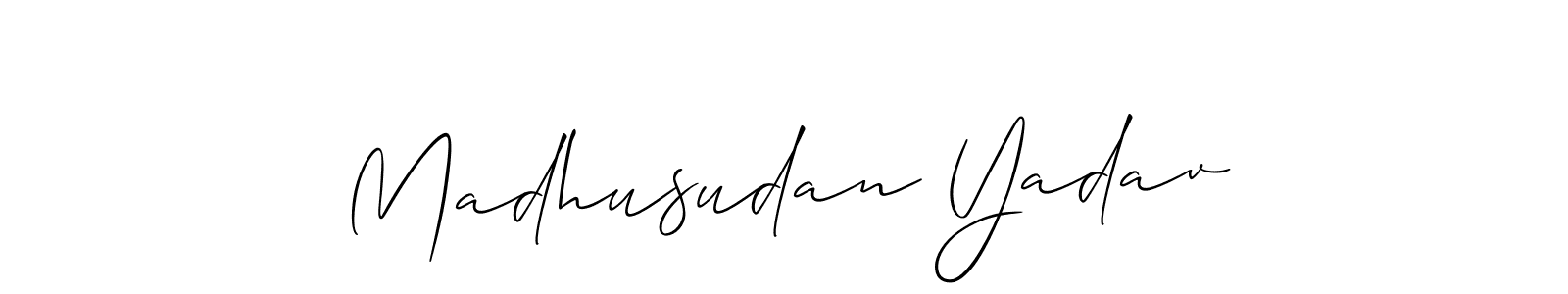 Madhusudan Yadav stylish signature style. Best Handwritten Sign (Allison_Script) for my name. Handwritten Signature Collection Ideas for my name Madhusudan Yadav. Madhusudan Yadav signature style 2 images and pictures png