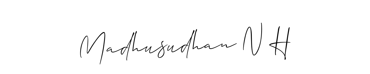 Similarly Allison_Script is the best handwritten signature design. Signature creator online .You can use it as an online autograph creator for name Madhusudhan N H. Madhusudhan N H signature style 2 images and pictures png