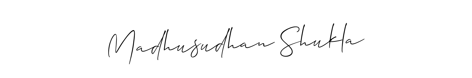 Use a signature maker to create a handwritten signature online. With this signature software, you can design (Allison_Script) your own signature for name Madhusudhan Shukla. Madhusudhan Shukla signature style 2 images and pictures png