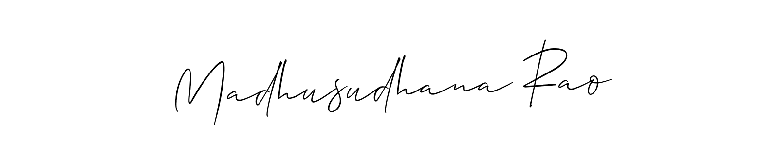 Create a beautiful signature design for name Madhusudhana Rao. With this signature (Allison_Script) fonts, you can make a handwritten signature for free. Madhusudhana Rao signature style 2 images and pictures png