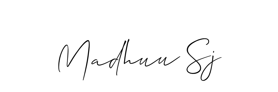 Design your own signature with our free online signature maker. With this signature software, you can create a handwritten (Allison_Script) signature for name Madhuu Sj. Madhuu Sj signature style 2 images and pictures png