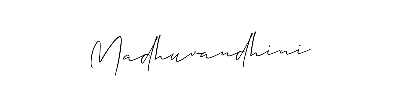 Madhuvandhini stylish signature style. Best Handwritten Sign (Allison_Script) for my name. Handwritten Signature Collection Ideas for my name Madhuvandhini. Madhuvandhini signature style 2 images and pictures png