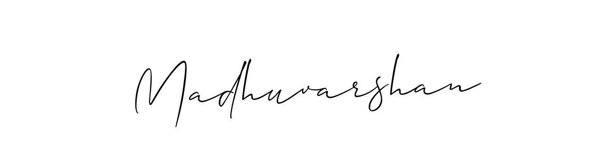 The best way (Allison_Script) to make a short signature is to pick only two or three words in your name. The name Madhuvarshan include a total of six letters. For converting this name. Madhuvarshan signature style 2 images and pictures png
