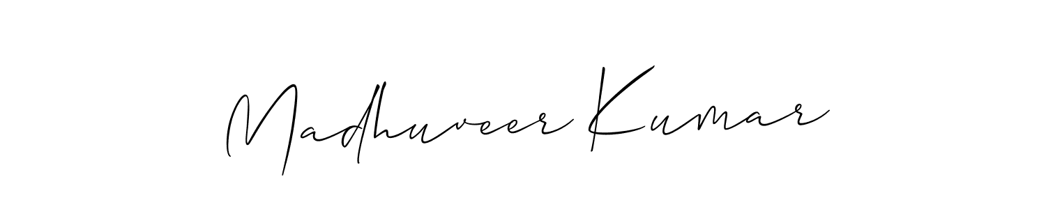 if you are searching for the best signature style for your name Madhuveer Kumar. so please give up your signature search. here we have designed multiple signature styles  using Allison_Script. Madhuveer Kumar signature style 2 images and pictures png