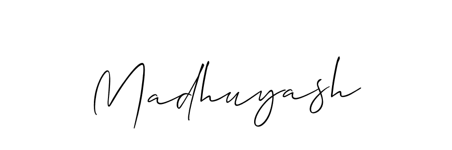 How to Draw Madhuyash signature style? Allison_Script is a latest design signature styles for name Madhuyash. Madhuyash signature style 2 images and pictures png