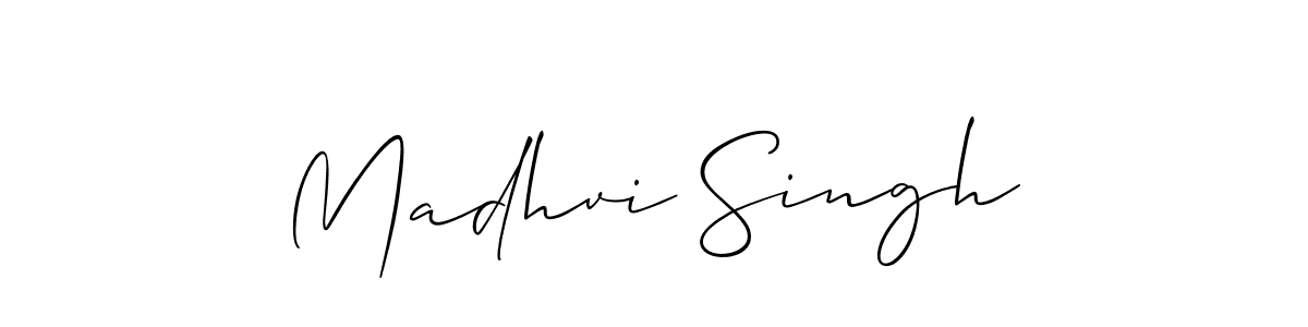 How to make Madhvi Singh signature? Allison_Script is a professional autograph style. Create handwritten signature for Madhvi Singh name. Madhvi Singh signature style 2 images and pictures png