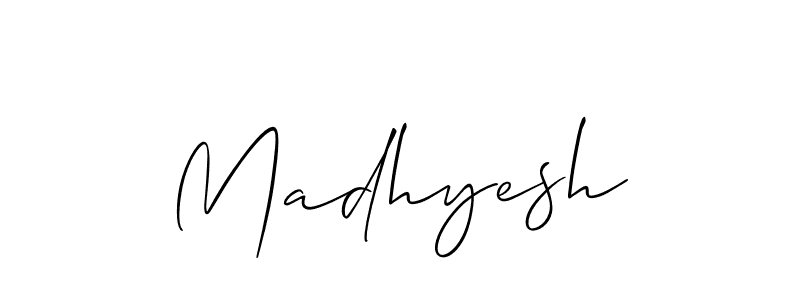 How to make Madhyesh name signature. Use Allison_Script style for creating short signs online. This is the latest handwritten sign. Madhyesh signature style 2 images and pictures png