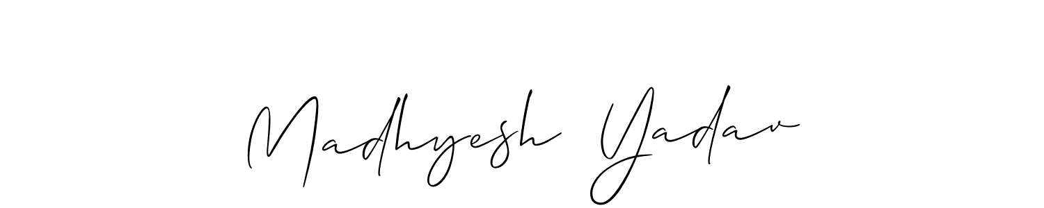 Madhyesh  Yadav stylish signature style. Best Handwritten Sign (Allison_Script) for my name. Handwritten Signature Collection Ideas for my name Madhyesh  Yadav. Madhyesh  Yadav signature style 2 images and pictures png