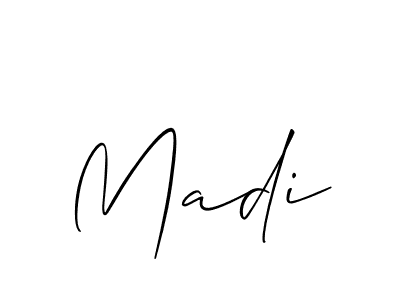 Similarly Allison_Script is the best handwritten signature design. Signature creator online .You can use it as an online autograph creator for name Madi. Madi signature style 2 images and pictures png