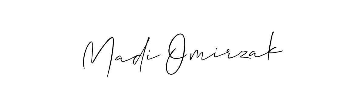 It looks lik you need a new signature style for name Madi Omirzak. Design unique handwritten (Allison_Script) signature with our free signature maker in just a few clicks. Madi Omirzak signature style 2 images and pictures png