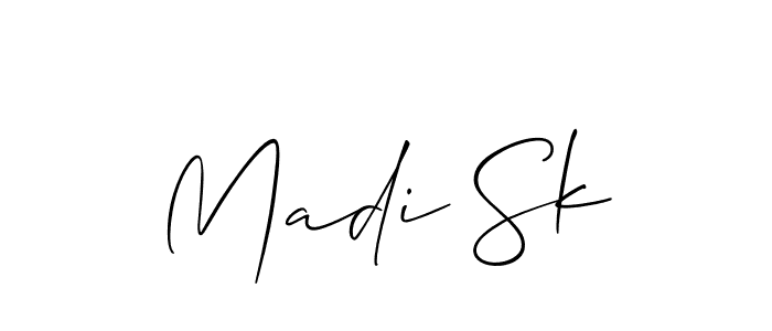 if you are searching for the best signature style for your name Madi Sk. so please give up your signature search. here we have designed multiple signature styles  using Allison_Script. Madi Sk signature style 2 images and pictures png