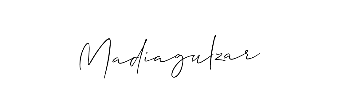 Make a short Madiagulzar signature style. Manage your documents anywhere anytime using Allison_Script. Create and add eSignatures, submit forms, share and send files easily. Madiagulzar signature style 2 images and pictures png