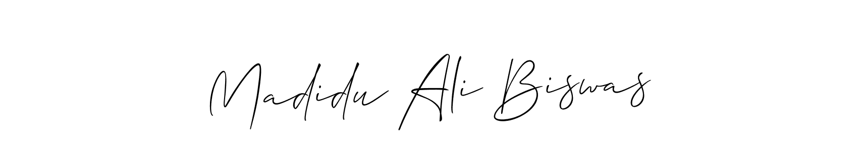 Also You can easily find your signature by using the search form. We will create Madidu Ali Biswas name handwritten signature images for you free of cost using Allison_Script sign style. Madidu Ali Biswas signature style 2 images and pictures png