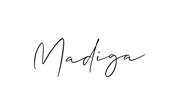 Allison_Script is a professional signature style that is perfect for those who want to add a touch of class to their signature. It is also a great choice for those who want to make their signature more unique. Get Madiga name to fancy signature for free. Madiga signature style 2 images and pictures png