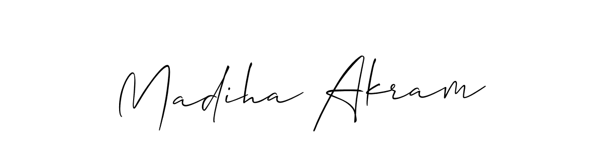 Design your own signature with our free online signature maker. With this signature software, you can create a handwritten (Allison_Script) signature for name Madiha Akram. Madiha Akram signature style 2 images and pictures png