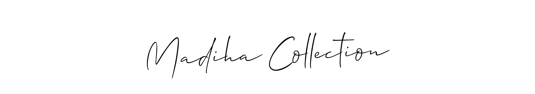 You should practise on your own different ways (Allison_Script) to write your name (Madiha Collection) in signature. don't let someone else do it for you. Madiha Collection signature style 2 images and pictures png