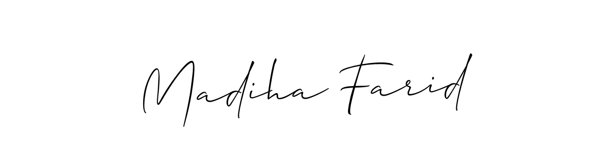 Also we have Madiha Farid name is the best signature style. Create professional handwritten signature collection using Allison_Script autograph style. Madiha Farid signature style 2 images and pictures png