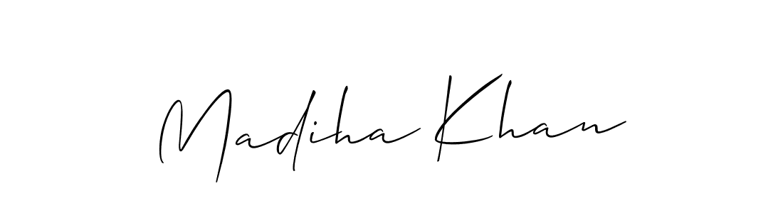 Design your own signature with our free online signature maker. With this signature software, you can create a handwritten (Allison_Script) signature for name Madiha Khan. Madiha Khan signature style 2 images and pictures png