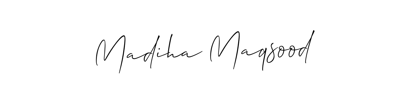 Design your own signature with our free online signature maker. With this signature software, you can create a handwritten (Allison_Script) signature for name Madiha Maqsood. Madiha Maqsood signature style 2 images and pictures png