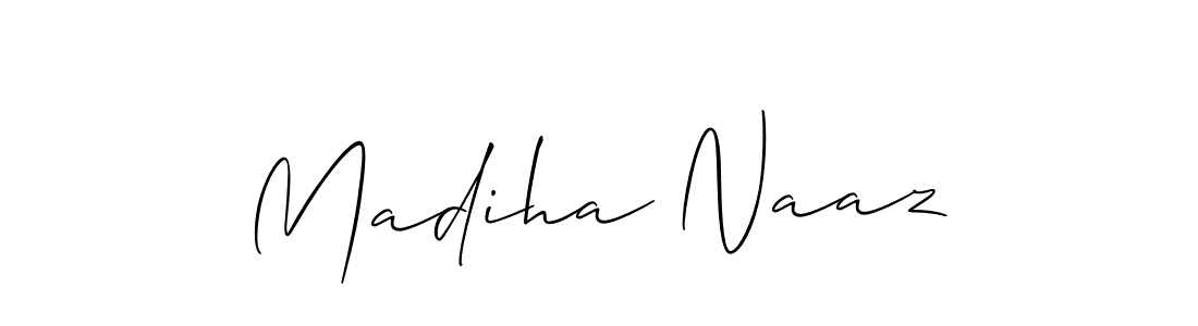 Madiha Naaz stylish signature style. Best Handwritten Sign (Allison_Script) for my name. Handwritten Signature Collection Ideas for my name Madiha Naaz. Madiha Naaz signature style 2 images and pictures png