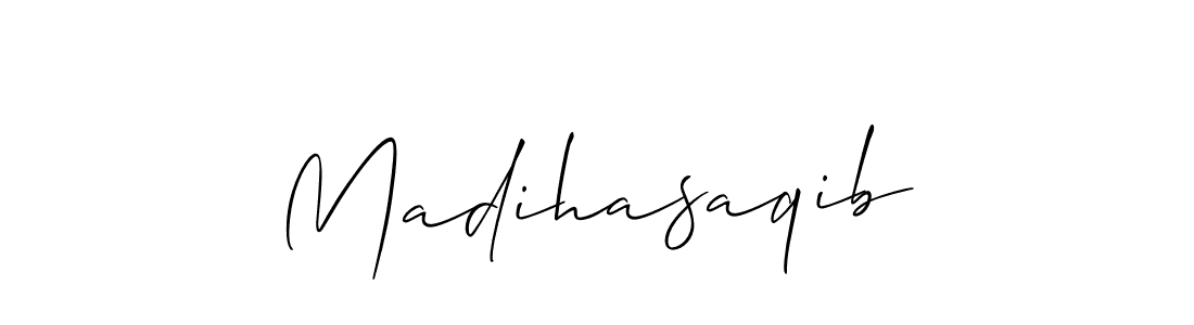 if you are searching for the best signature style for your name Madihasaqib. so please give up your signature search. here we have designed multiple signature styles  using Allison_Script. Madihasaqib signature style 2 images and pictures png