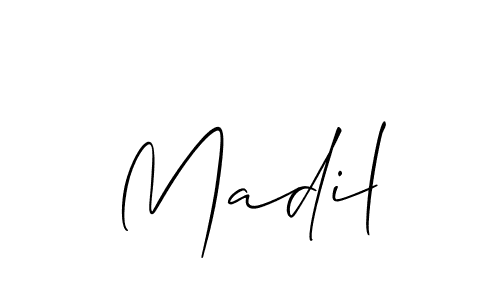 Create a beautiful signature design for name Madil. With this signature (Allison_Script) fonts, you can make a handwritten signature for free. Madil signature style 2 images and pictures png