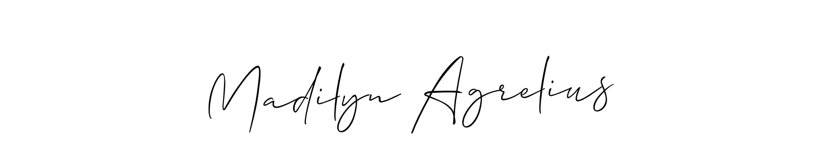 if you are searching for the best signature style for your name Madilyn Agrelius. so please give up your signature search. here we have designed multiple signature styles  using Allison_Script. Madilyn Agrelius signature style 2 images and pictures png