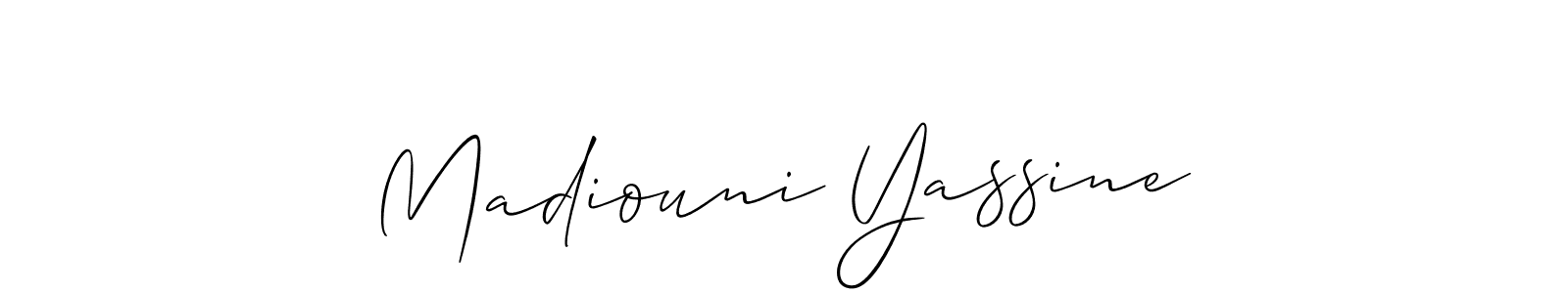 You should practise on your own different ways (Allison_Script) to write your name (Madiouni Yassine) in signature. don't let someone else do it for you. Madiouni Yassine signature style 2 images and pictures png