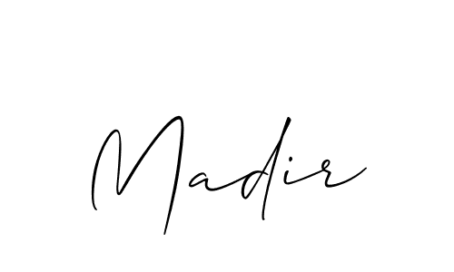 Make a beautiful signature design for name Madir. With this signature (Allison_Script) style, you can create a handwritten signature for free. Madir signature style 2 images and pictures png