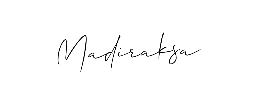 Make a beautiful signature design for name Madiraksa. With this signature (Allison_Script) style, you can create a handwritten signature for free. Madiraksa signature style 2 images and pictures png