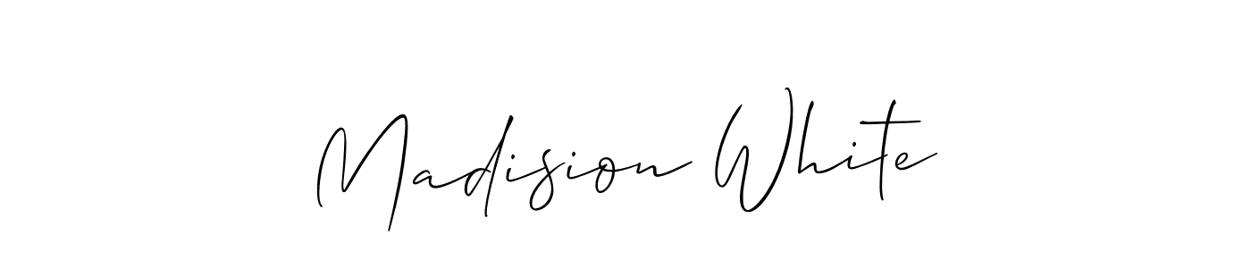 You should practise on your own different ways (Allison_Script) to write your name (Madision White) in signature. don't let someone else do it for you. Madision White signature style 2 images and pictures png