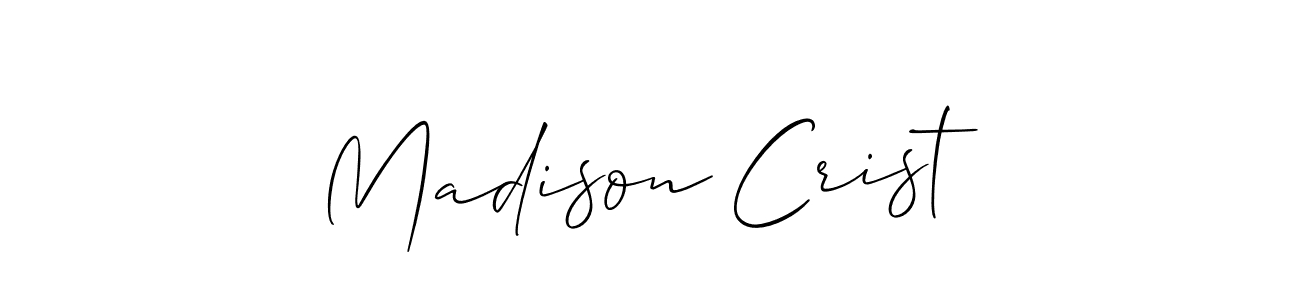 Make a beautiful signature design for name Madison Crist. With this signature (Allison_Script) style, you can create a handwritten signature for free. Madison Crist signature style 2 images and pictures png