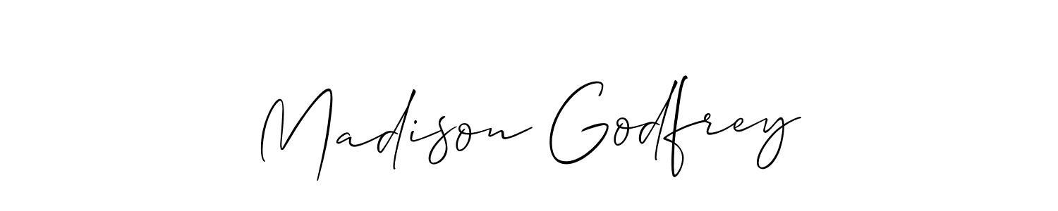 if you are searching for the best signature style for your name Madison Godfrey. so please give up your signature search. here we have designed multiple signature styles  using Allison_Script. Madison Godfrey signature style 2 images and pictures png