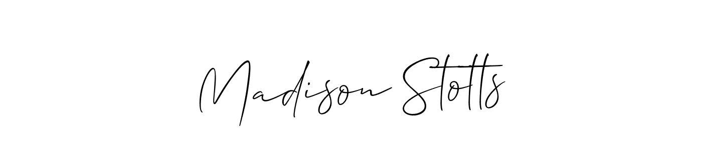 Make a beautiful signature design for name Madison Stotts. With this signature (Allison_Script) style, you can create a handwritten signature for free. Madison Stotts signature style 2 images and pictures png