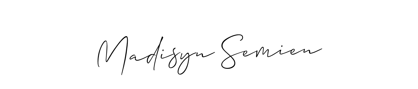 Use a signature maker to create a handwritten signature online. With this signature software, you can design (Allison_Script) your own signature for name Madisyn Semien. Madisyn Semien signature style 2 images and pictures png