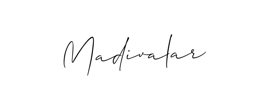 Use a signature maker to create a handwritten signature online. With this signature software, you can design (Allison_Script) your own signature for name Madivalar. Madivalar signature style 2 images and pictures png