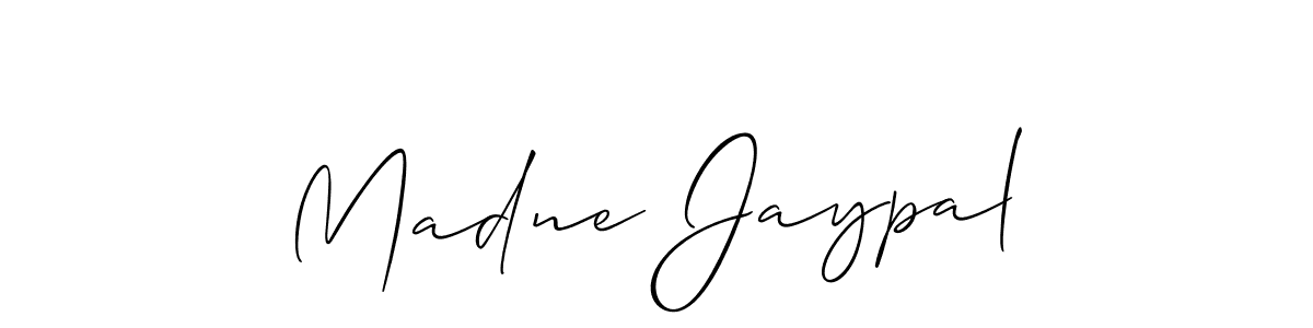Design your own signature with our free online signature maker. With this signature software, you can create a handwritten (Allison_Script) signature for name Madne Jaypal. Madne Jaypal signature style 2 images and pictures png