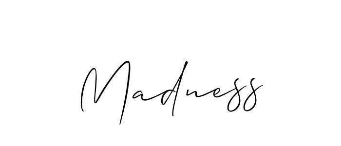 Design your own signature with our free online signature maker. With this signature software, you can create a handwritten (Allison_Script) signature for name Madness. Madness signature style 2 images and pictures png